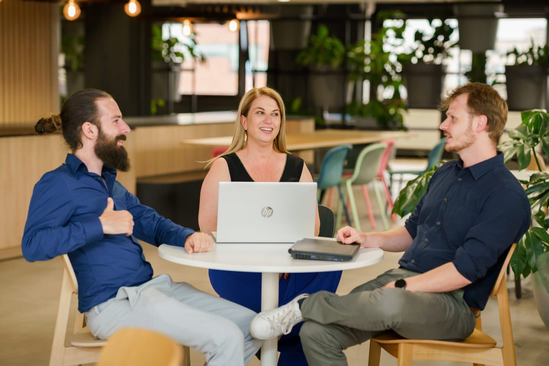 Team discussing in the office